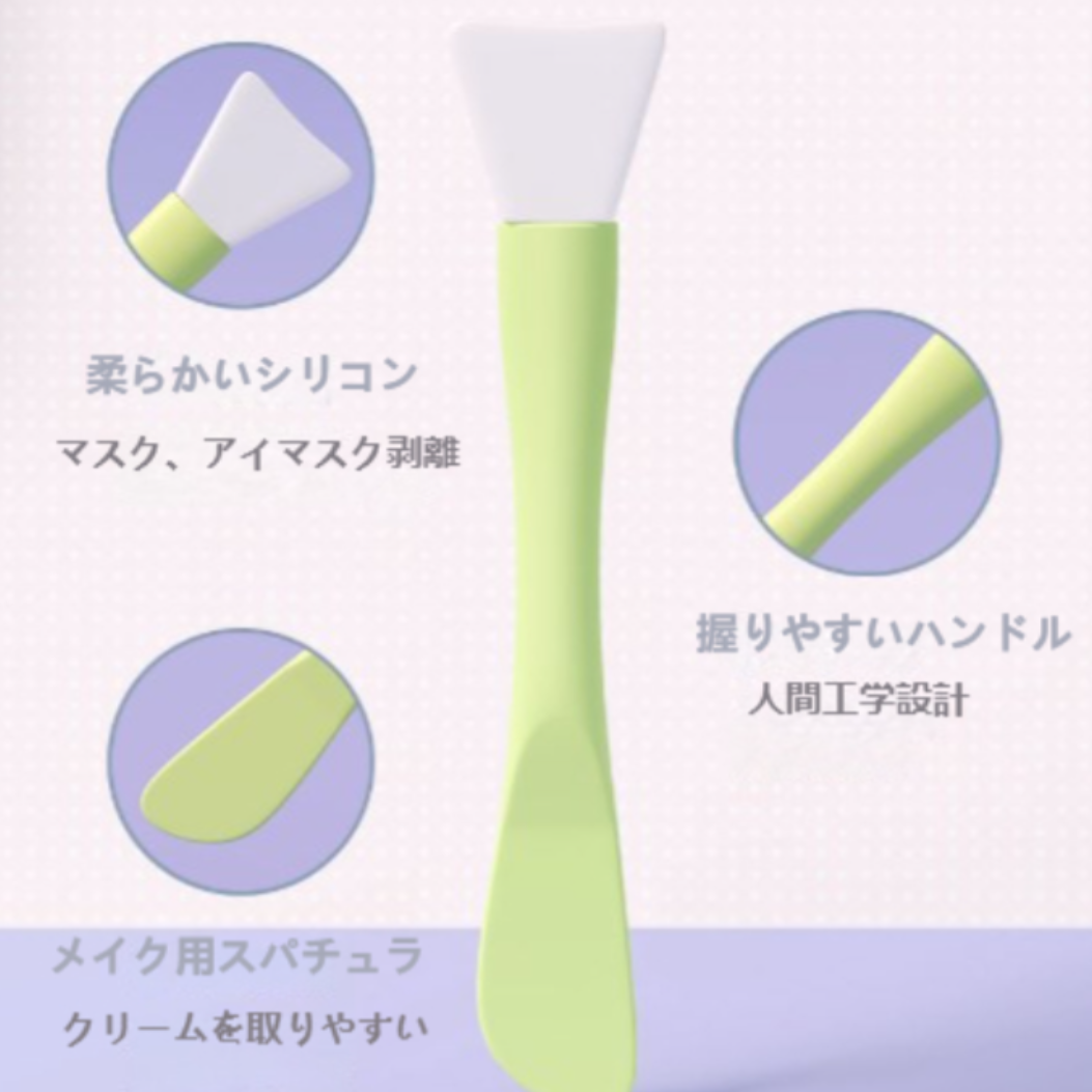 シリコンマスクブラシ【2本セット】｜2in1マスク泥ブラシ アプリケータツール フェイスケア スキンケア|undefined
