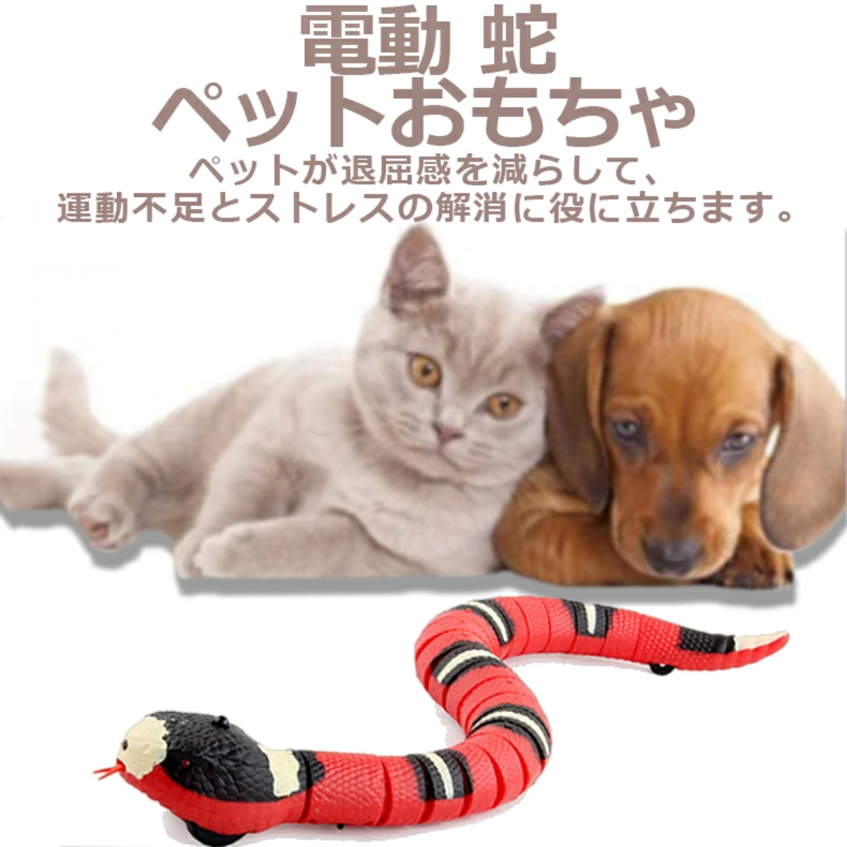 猫 おもちゃ｜自動 蛇 一人遊び イタズラ玩具 障害物検知機能 USB充電|undefined