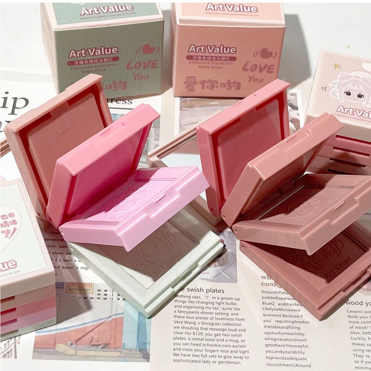 Art Value 4層4色チークチーク｜浮き彫り加工・マットな質感・シェーディング・ナチュラルメイク|undefined