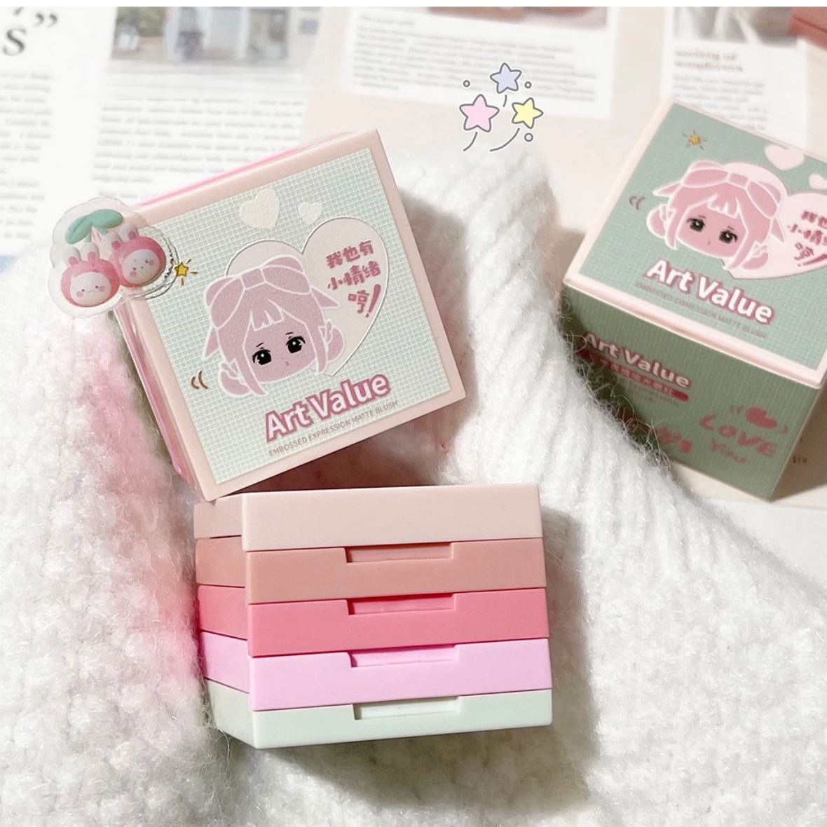 Art Value 4層4色チークチーク｜浮き彫り加工・マットな質感・シェーディング・ナチュラルメイク|undefined