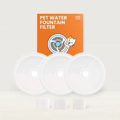 【HHOLOVE日本初上陸】ペット用給水器フィルター｜交換用・清潔・安心・フィルター*3・フィルタースポンジ*3