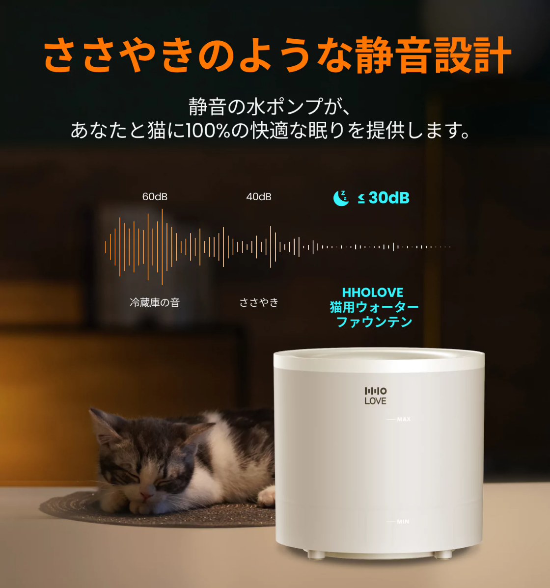 HHOLOVE】自動給水器｜自動給水・猫・ペット用・便利・清潔・使い