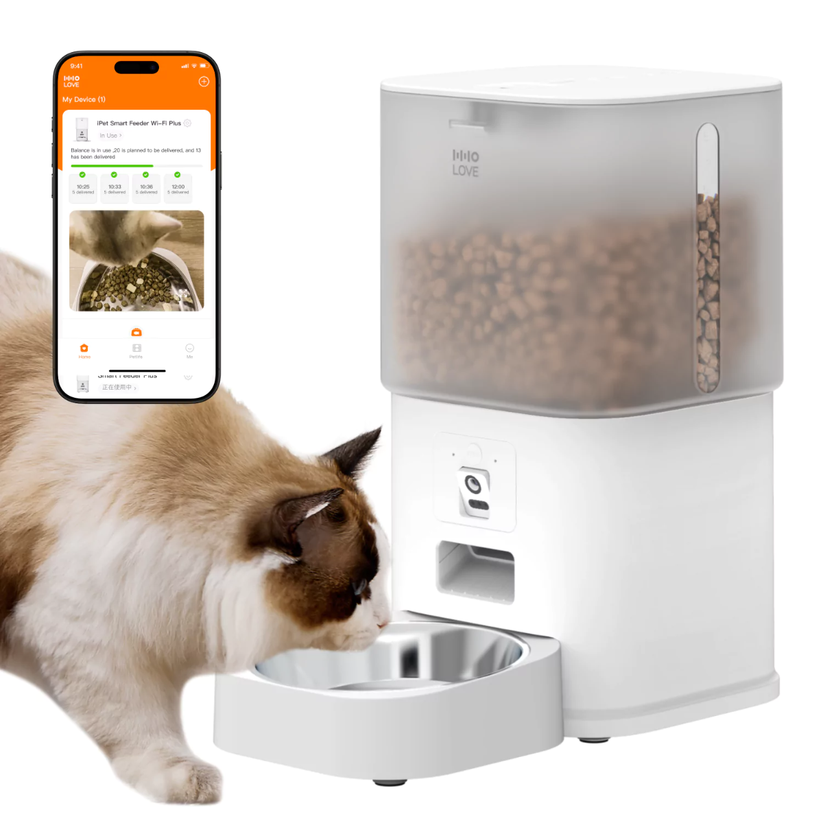 【HHOLOVE日本初上陸】自動給餌器｜カメラ付き・猫犬用・スマホ・見守り・自動餌やり機・ペットフード・給餌器|undefined