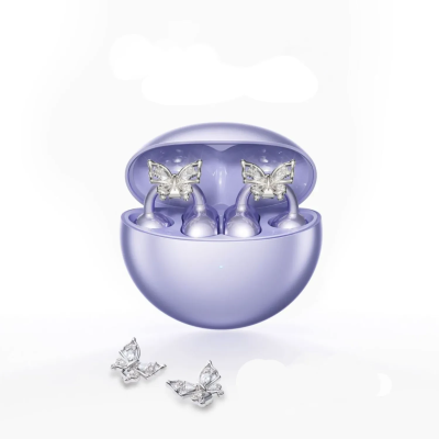 イヤホンアクセサリー・ペンダント・イヤホンクリップ・ラインストーン・バタフライ結び・2025年新作・キラキラ・おしゃれ・華やか