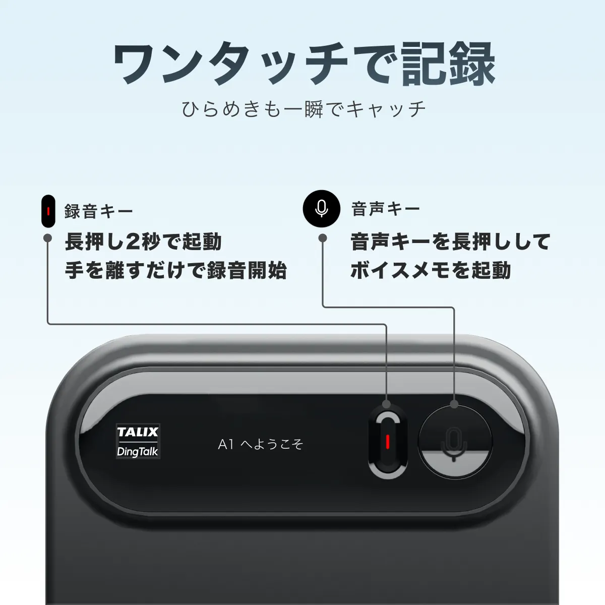 TALIX & DingTalk A1 AIアシスタント・AIボイスレコーダー・通話録音