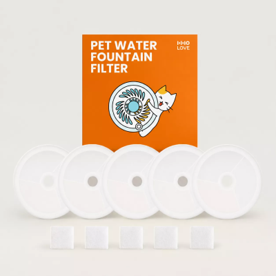 【HHOLOVE】ペット用給水器フィルター｜交換用・清潔・安心・フィルター*5・フィルタースポンジ*5