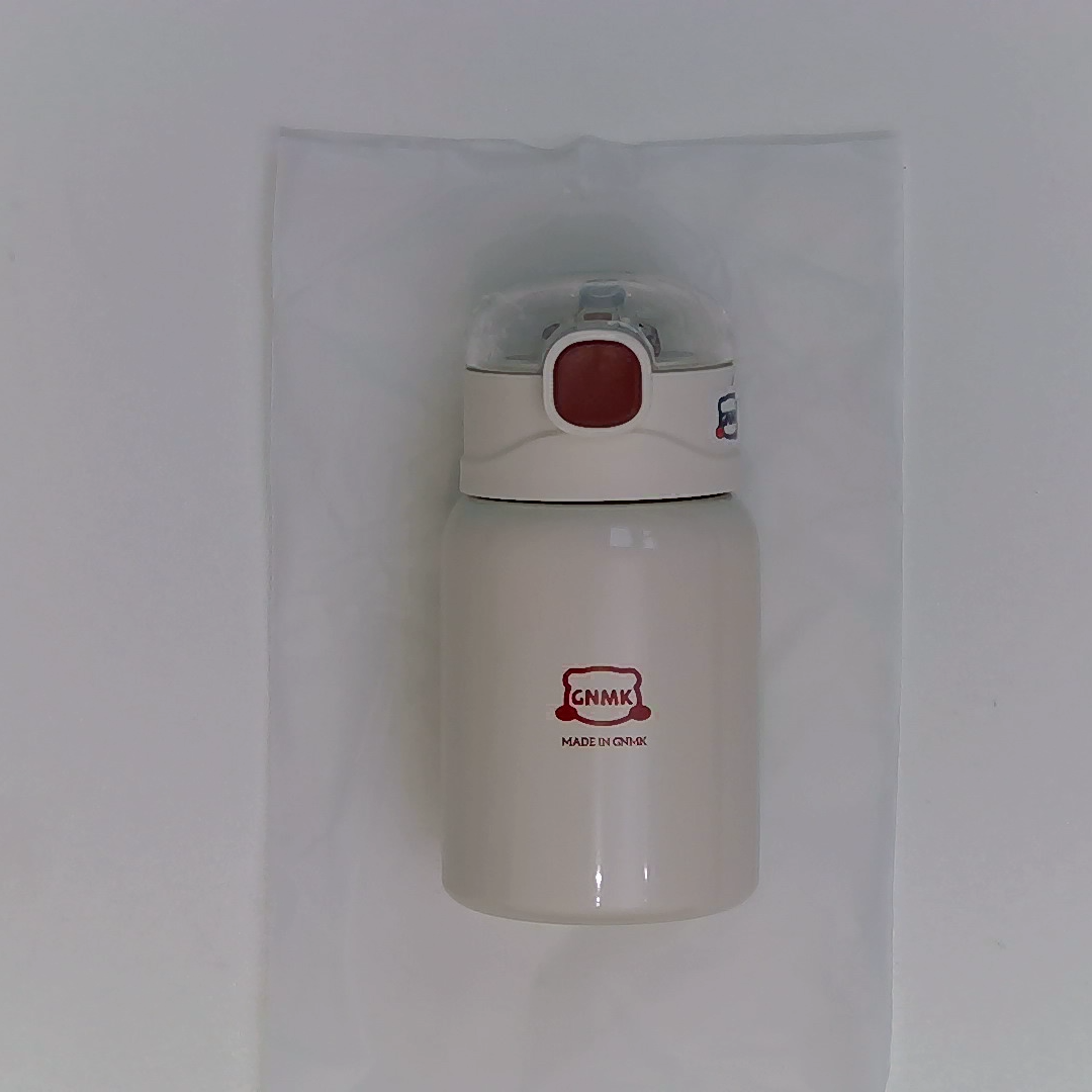 ストロー付き真空断熱ボトル350ml/450ml｜可愛いホワイト・レッド色合い|undefined