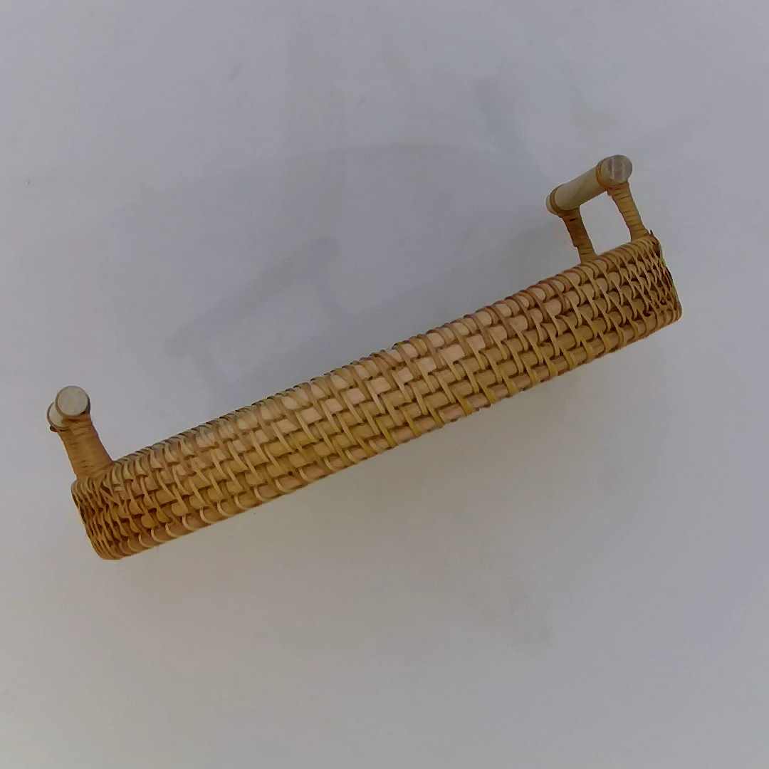  ハンドル付きベトナム風籐編みラタントレー（22/24/28cm）｜両側にハンドル付き！かわいい見せる収納に、どんな場所にも馴染みます|undefined