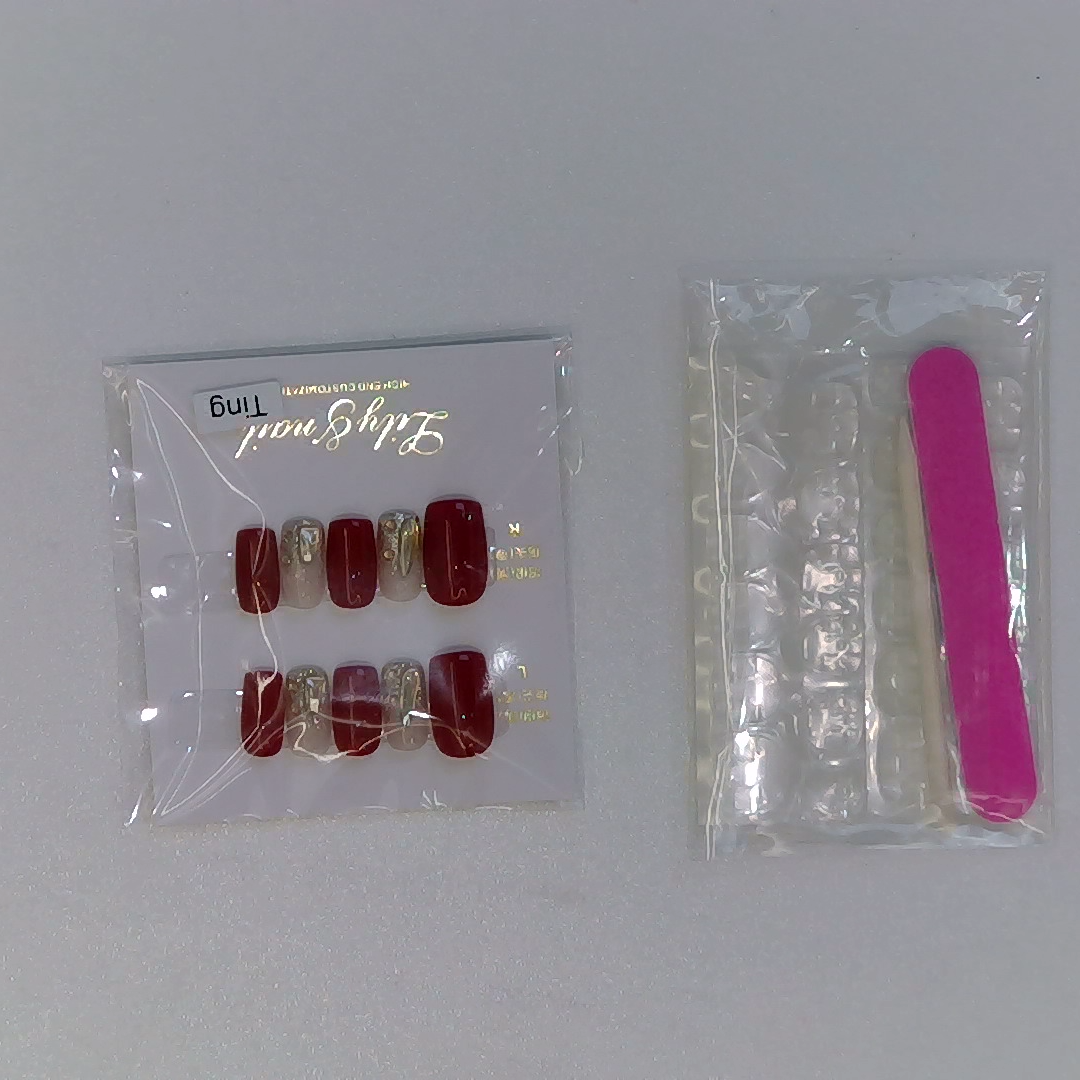 💅ネイルチップ｜レトロレッド10枚　安全で快適なネイル塗装体験を提供します|undefined