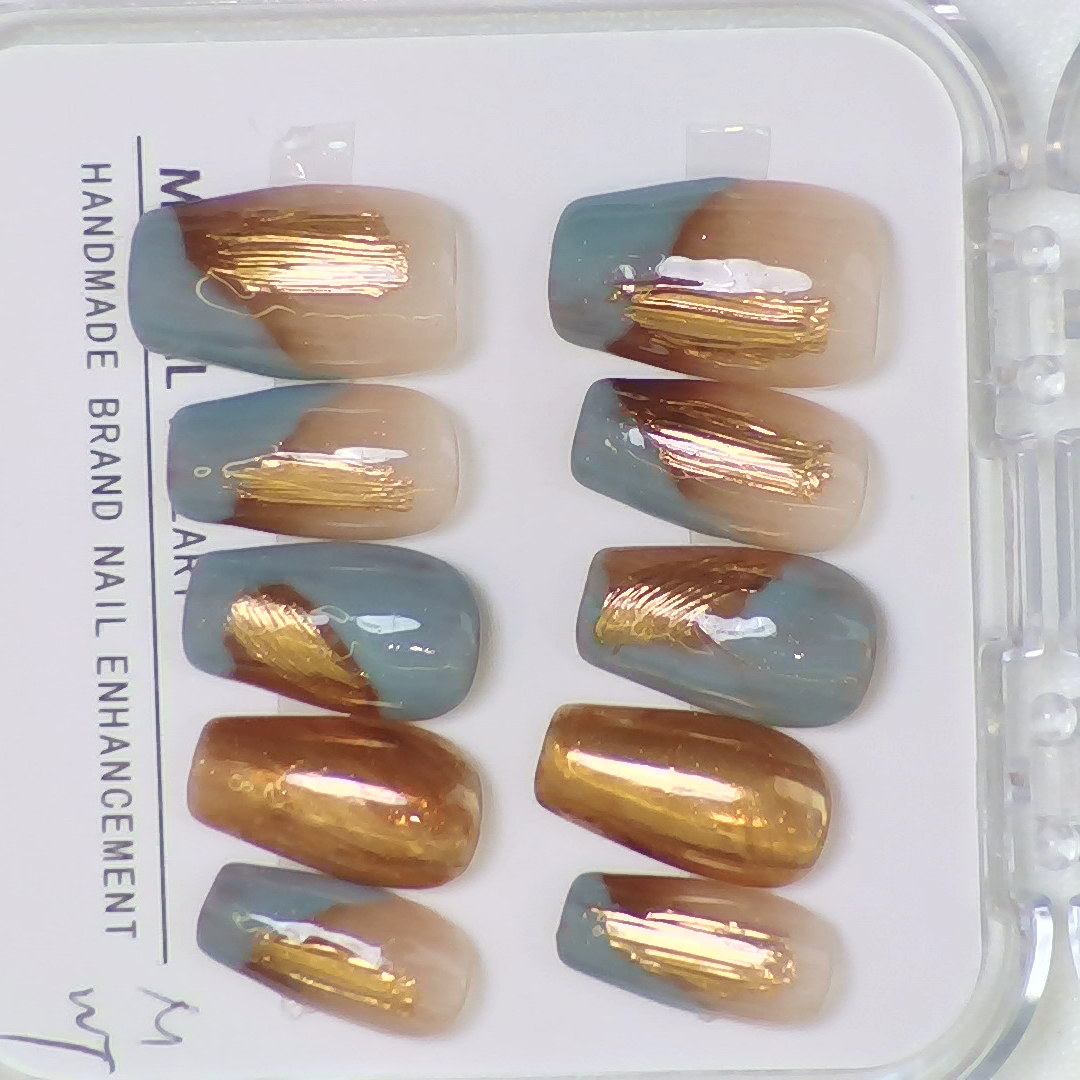 💅ネイルチップ｜琥珀の染みりアート　安全で快適なネイル貼り付け体験を！|undefined