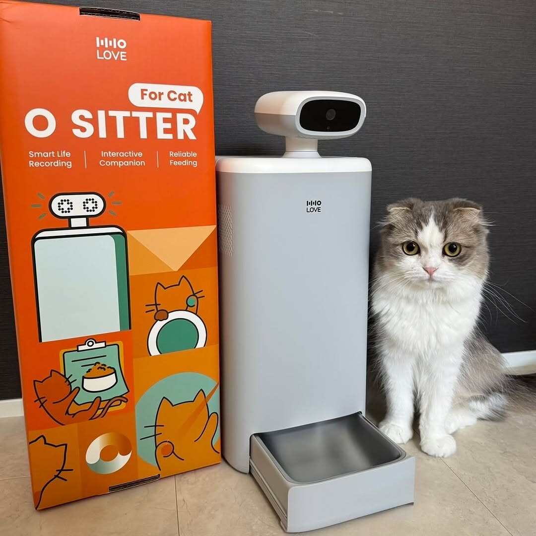 HHOLOVE日本大人気】O Sitter 猫用スマート見守りロボット｜ AI